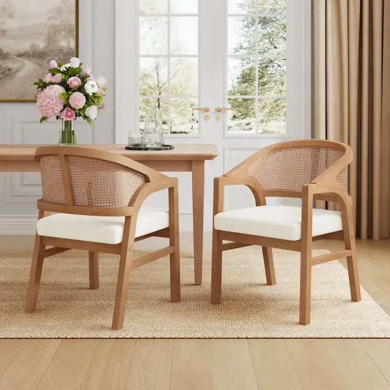 Christopher Knight Home - Τραπεζαρία με ψάθινη επένδυση (Σετ των 2)