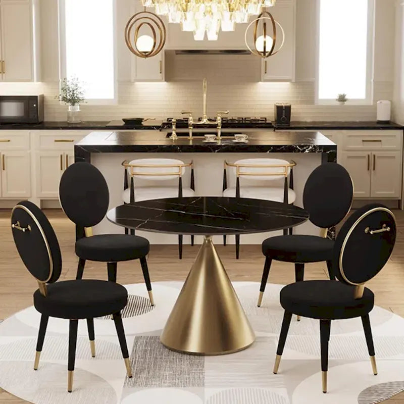 Σετ Τραπεζαρίας Morden Fort Modern Luxury 5 Τεμαχίων με Στρογγυλό Τραπέζι και Καρέκλες