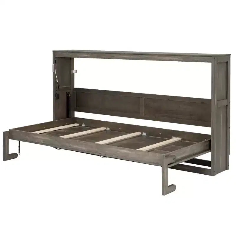 Επικλινές κρεβάτι (Murphy bed) μεγέθους Twin με φως LED, που αναδιπλώνεται σε ντουλάπι, κρυφό επιτοίχιο κρεβάτι για ξενώνα