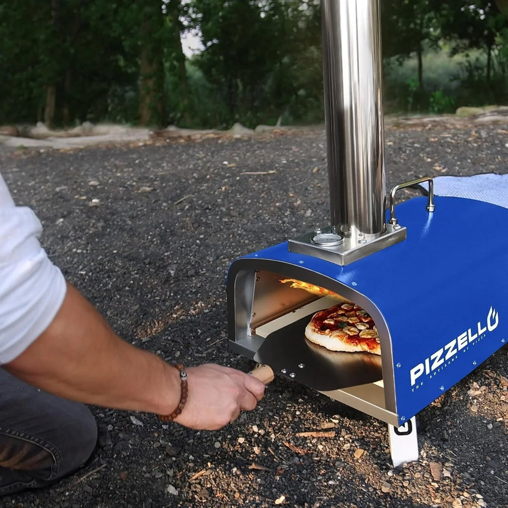 Multi-Fuel Outdoor Pizza Oven Stonebaked Pizza Maker with Gas Burner & Wood Box - 12 inch