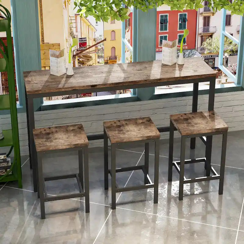 Pub Table Set with 3 Stools