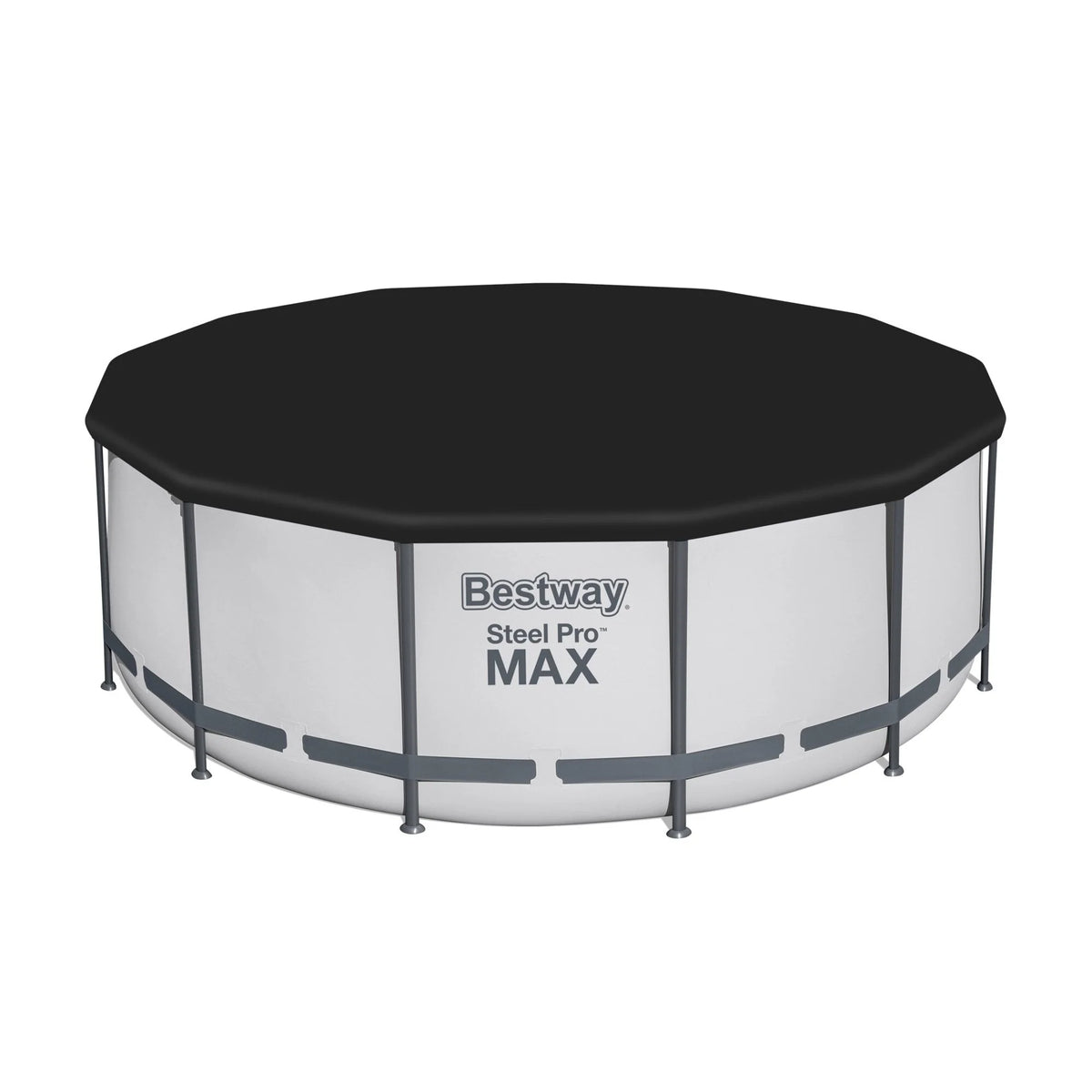 Στρογγυλή υπέργεια πισίνα Bestway Steel Pro MAX με αντλία και κάλυμμα
