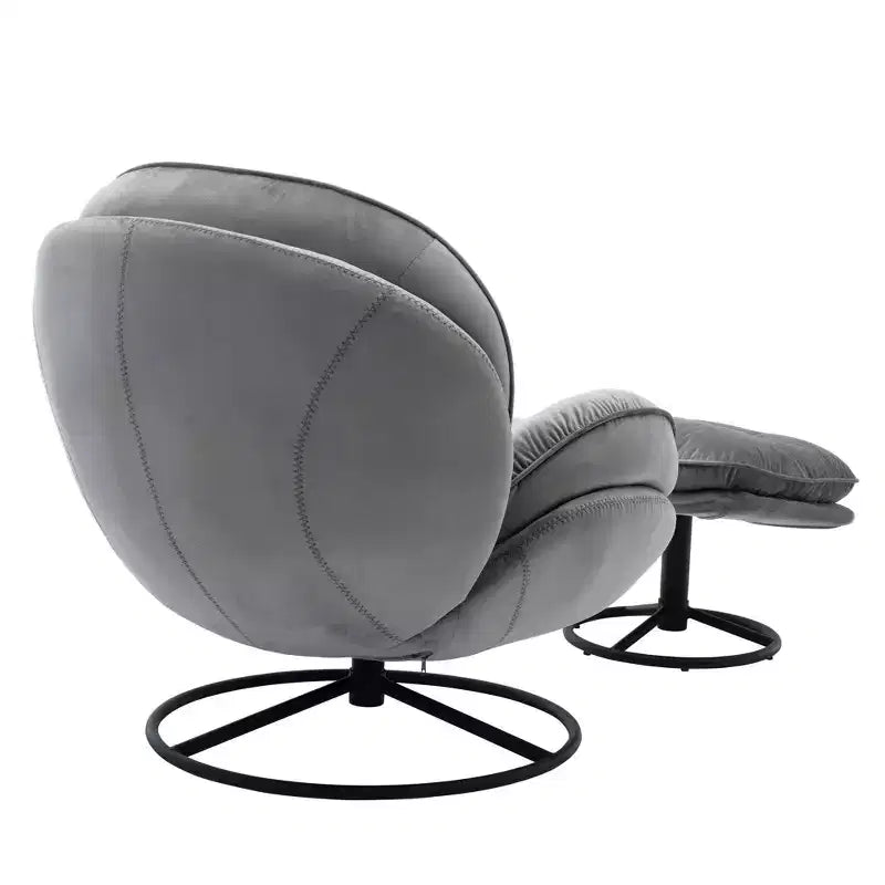 Πολυθρόνα Velvet Accent Okak με υποπόδιο, μοντέρνα πολυθρόνα σαλονιού χωρίς μπράτσα σε στυλ Mid-Century, μαλακή και άνετη πολυθρόνα για παρακολούθηση τηλεόρασης, gaming