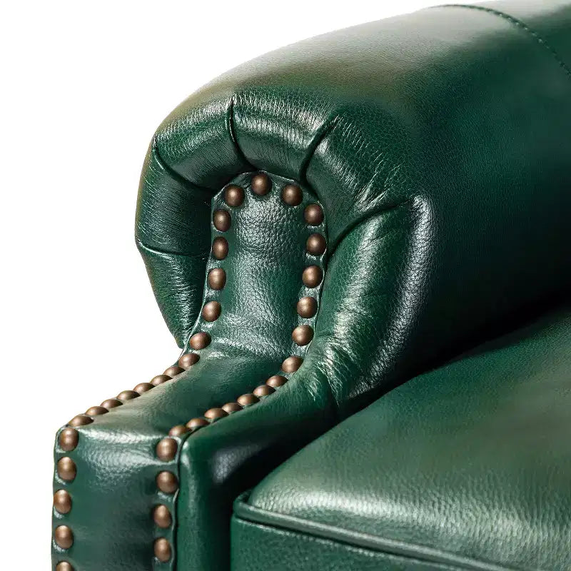 Σετ 2 Πολυθρόνων Elisabete Modern Wingback από Γνήσιο Δέρμα με Ανακλινόμενο Μηχανισμό και Διακοσμητικά Τρουκς για το Σαλόνι και την Κρεβατοκάμαρα| ART OF LIVING DESIGNS