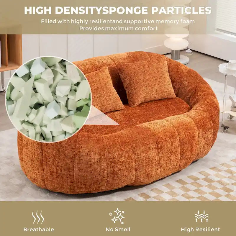 GDFStudio - Καναπές 2 Θέσεων Laurel Chenille Lazy με Αφρό Υψηλής Πυκνότητας και Υπερμεγέθη Άνεση