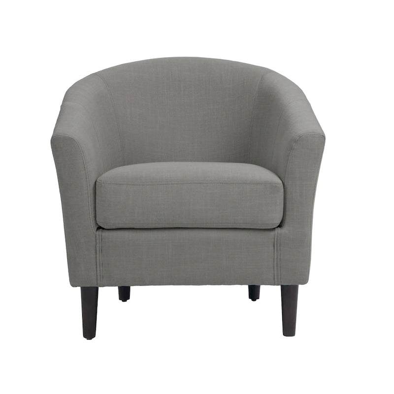 2 Set Modern Linen Barrel Accent Chairs Club Armchair