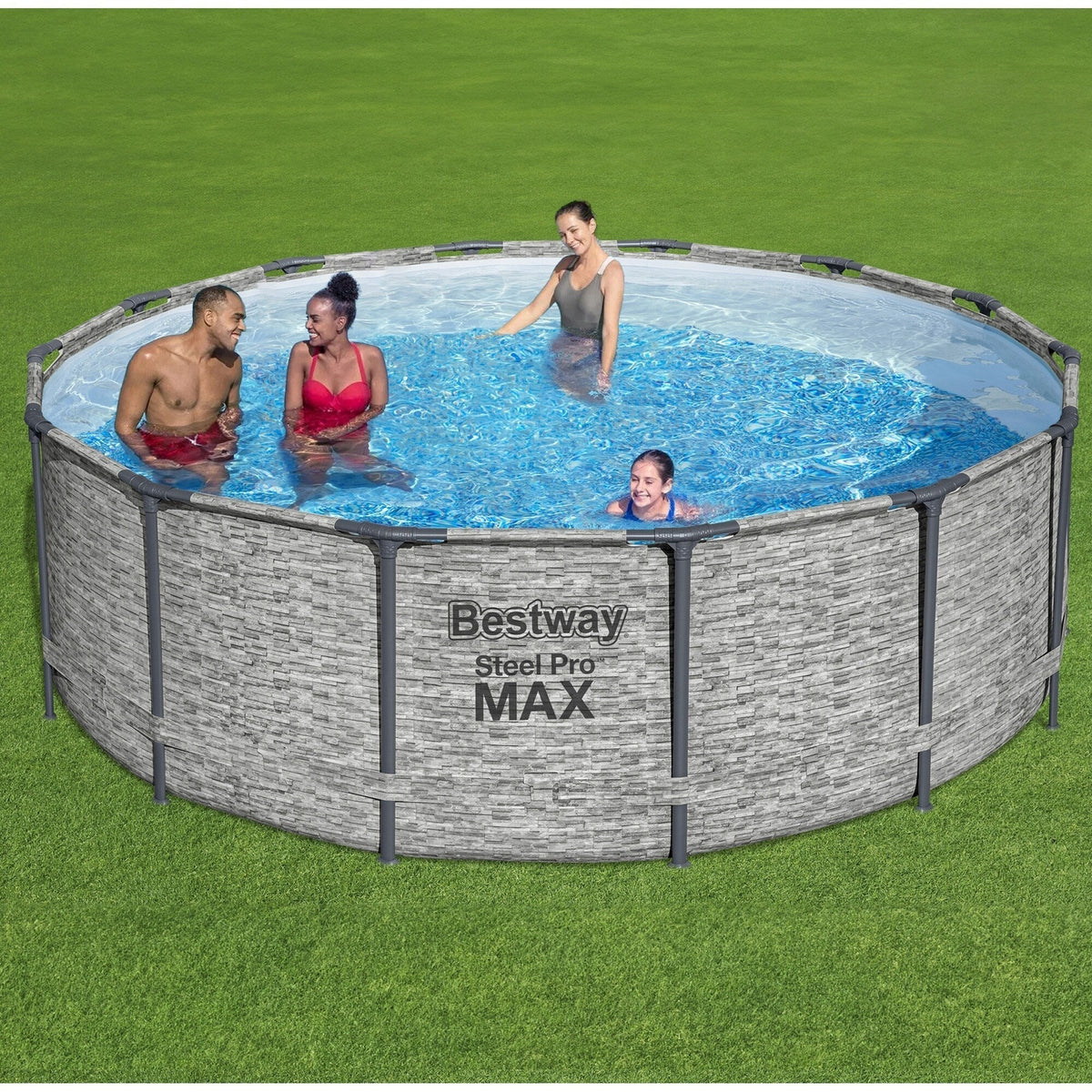 Στρογγυλή υπέργεια πισίνα Bestway Steel Pro MAX με αντλία και κάλυμμα