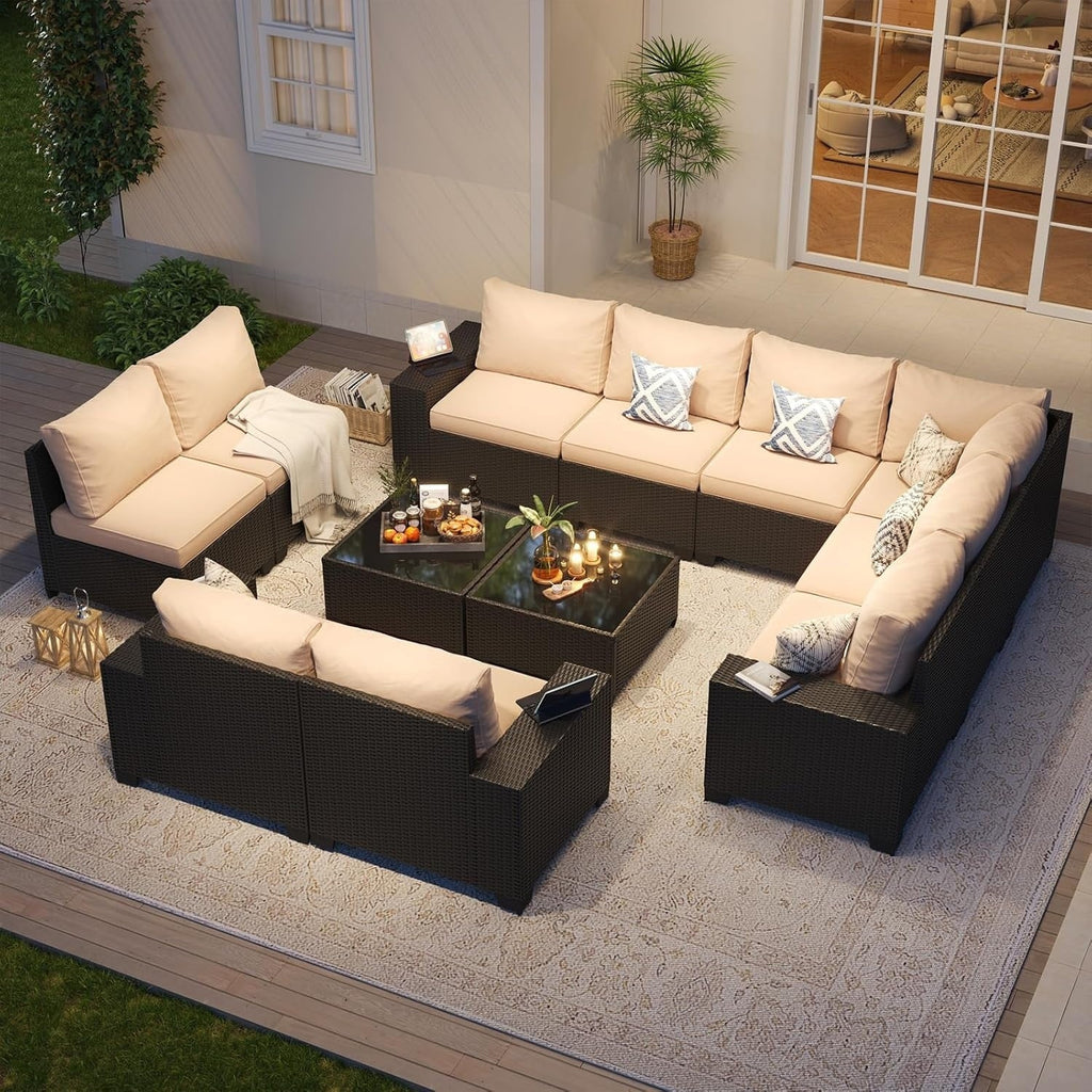 Outdoor Patio Furniture Sets with 4in Thicken Cushion