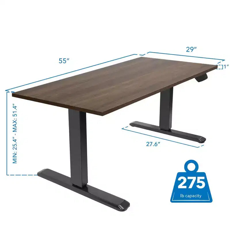 Mount-It! Ηλεκτρικό Γραφείο Sit-Stand με Διπλό Μοτέρ και Επιφάνεια - Μαύρο / Adrift