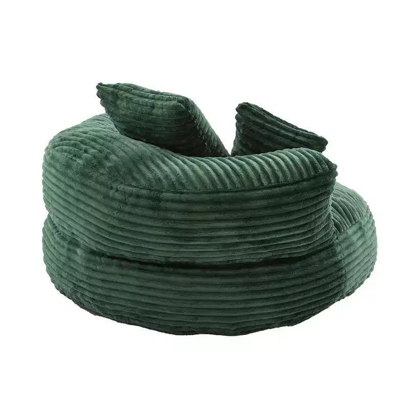 Καναπές Bean Bag για ενήλικες και παιδιά, υπερμεγέθης πολυθρόνα πουφ από κοτλέ ύφασμα με 3 μαξιλάρια και μπράτσα για το σαλόνι και την κρεβατοκάμαρα