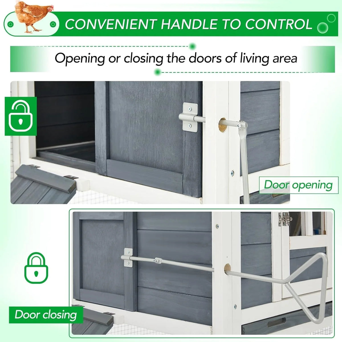 AECOJOY 144'' Large Chicken Coop w/ Run Wooden Hutch Poultry Cage House