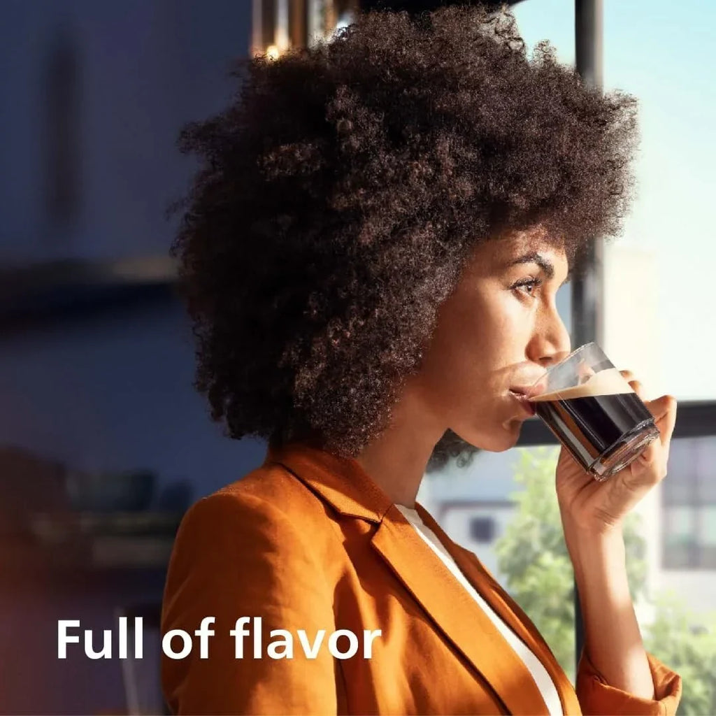 Premium Μηχανή Espresso, 12 Ζεστά/Κρύα Ροφήματα, Σύστημα LatteGo, Κεραμικός Μύλος, Μαύρο Χρώμιο