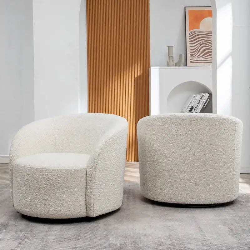 KINWELL Πολυθρόνα Barrel με περιστρεφόμενη βάση, 34" (Σετ των 2)