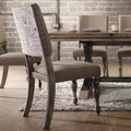 Birmingham Script Printed Driftwood Finish Dining Chair with Nail head, Set of 2