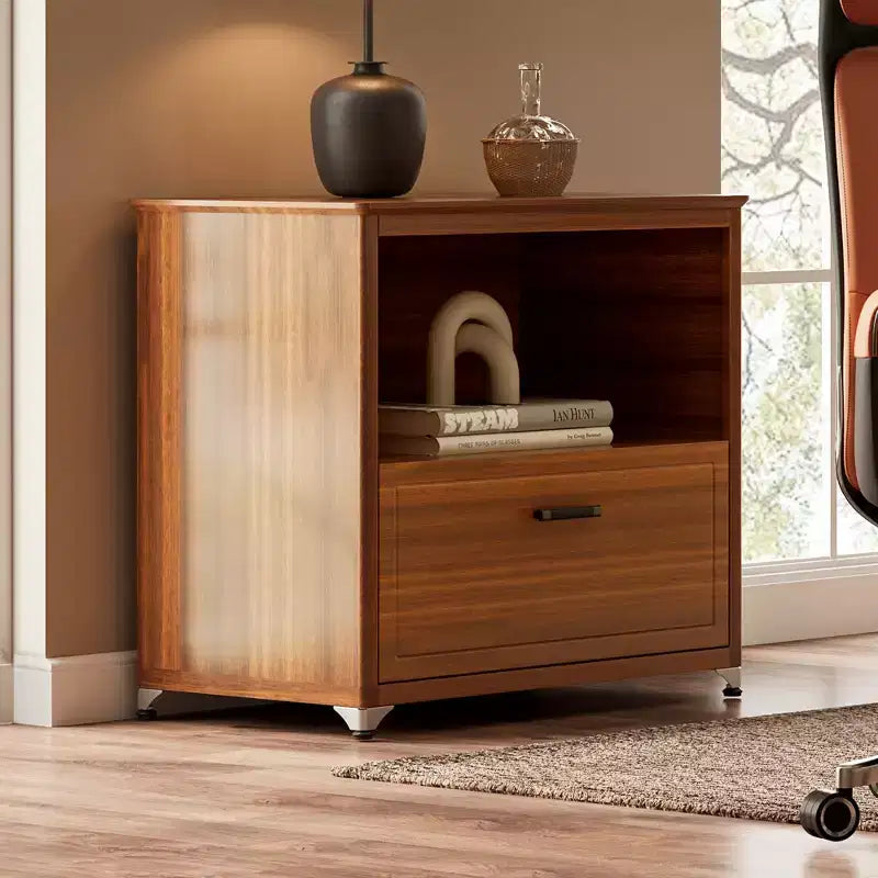 29'' Display File Storage Cabinet, Walnut