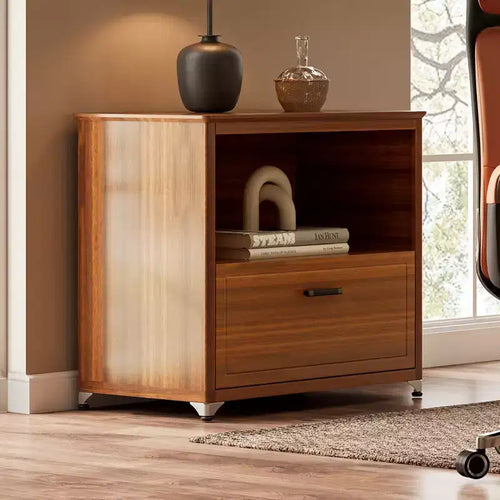 29'' Display File Storage Cabinet, Walnut