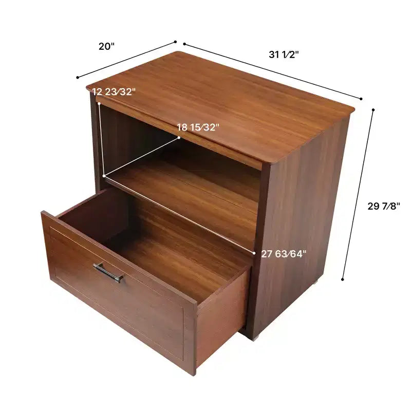 29'' Display File Storage Cabinet, Walnut