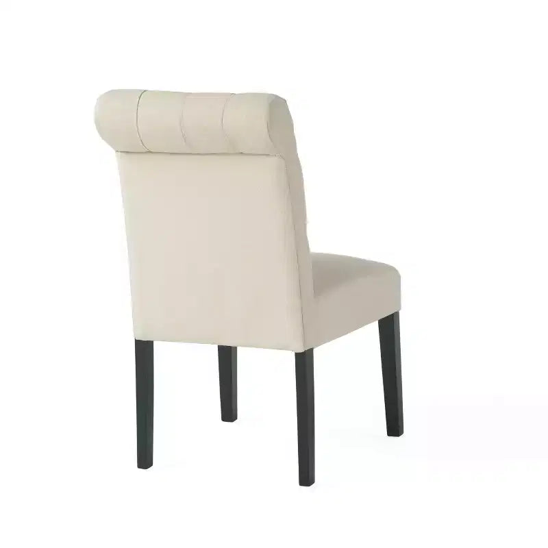 Emerson Contemporary Tufted Rolltop Dining Chairs, Set of 2, Upholstered Kitchen Chairs