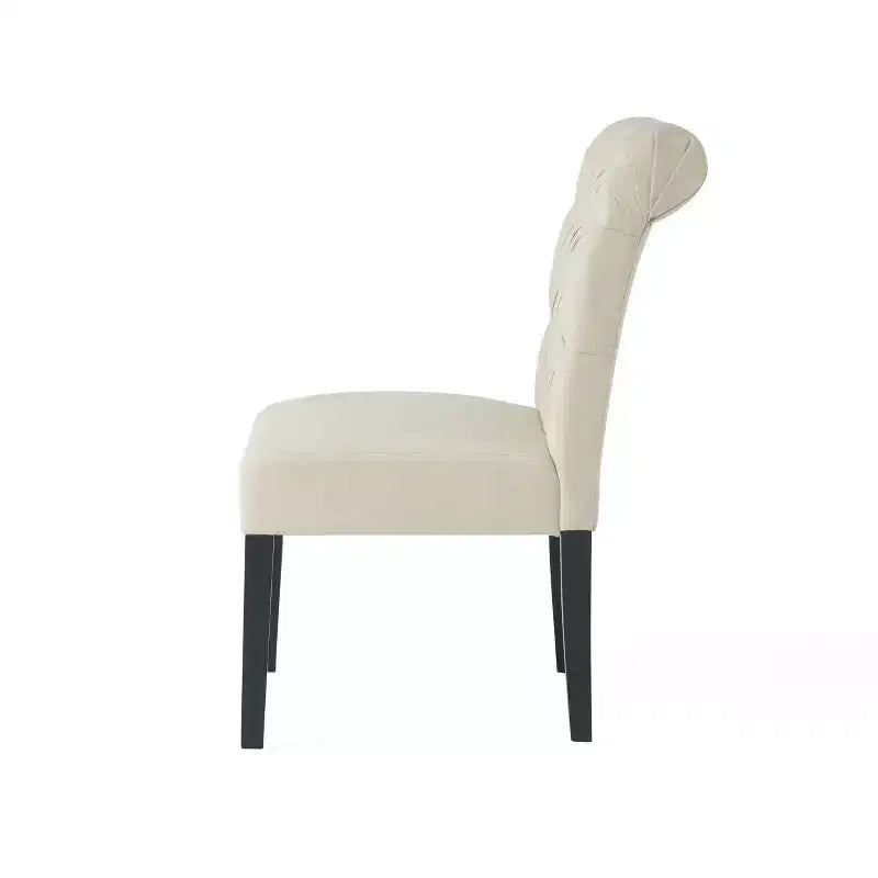 Emerson Contemporary Tufted Rolltop Dining Chairs, Set of 2, Upholstered Kitchen Chairs