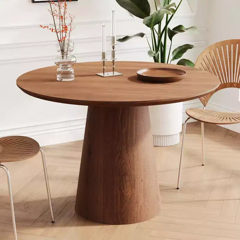 43.31 Round Dining Table, Modern Pedestal Dining Table, Leisure End Table for Living Room Dining Room Cafe Kitchen Small Space