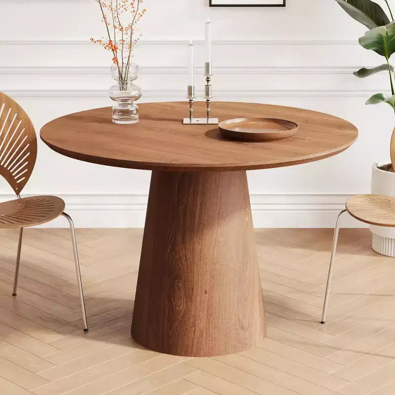 43.31 Round Dining Table, Modern Pedestal Dining Table, Leisure End Table for Living Room Dining Room Cafe Kitchen Small Space