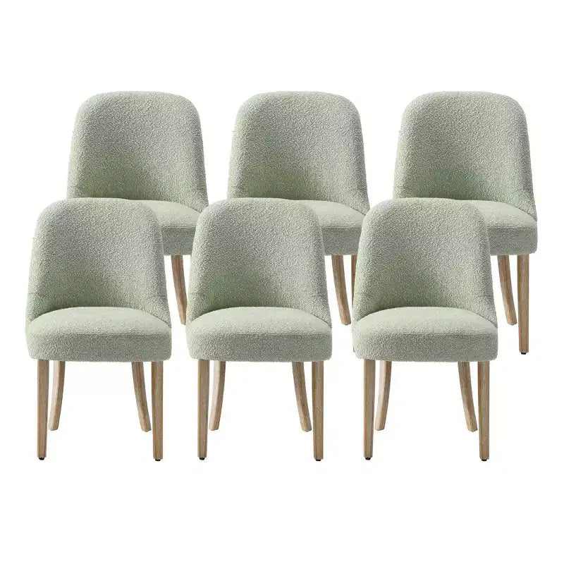Mid-Century Modern Boucle Upholstered Dining Chair, Set of 6, Water-Resistant Fabric