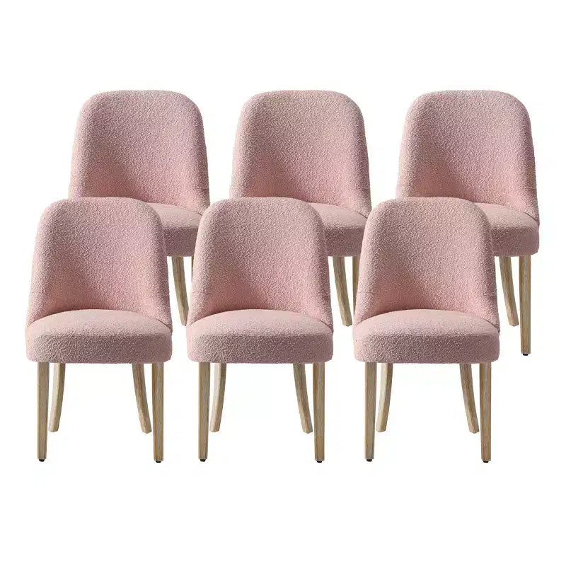 Mid-Century Modern Boucle Upholstered Dining Chair, Set of 6, Water-Resistant Fabric