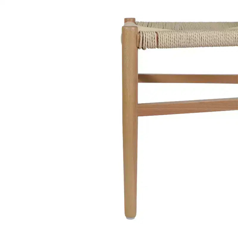 Set of 2 Stackable Y-Back Dining Chairs with Solid Wood Frame & Woven Kraft Paper Rope Seats