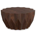 Oakcrest SOLID MANGO WOOD 34 inch Wide Polygon Contemporary Coffee Table Fully Assembled