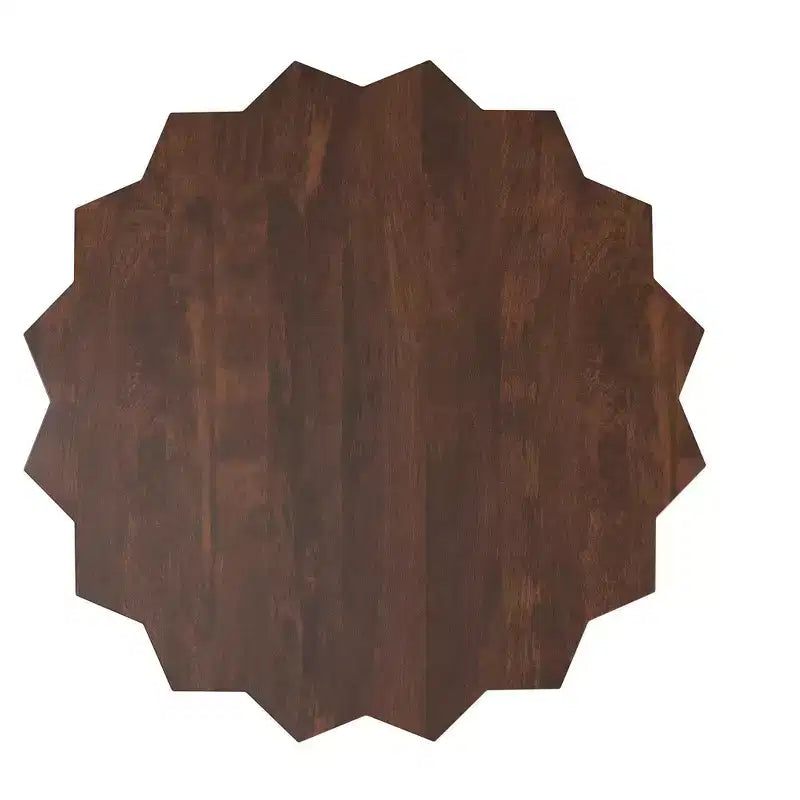 34-Inch Wide Solid Mango Wood Polygon Contemporary Coffee Table, Fully Assembled