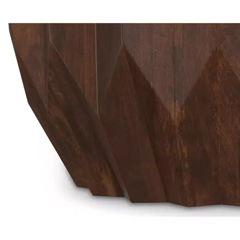 34-Inch Wide Solid Mango Wood Polygon Contemporary Coffee Table, Fully Assembled