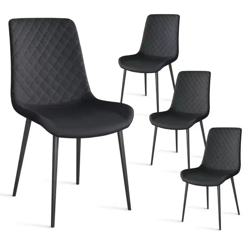 TUYOHW PU Leather Dining Chairs Set of 2/4 with Metal Legs,Waterproof Kitchen & Dining Room Chairs with Scratch-resistant Feet,300 lbs Capacity