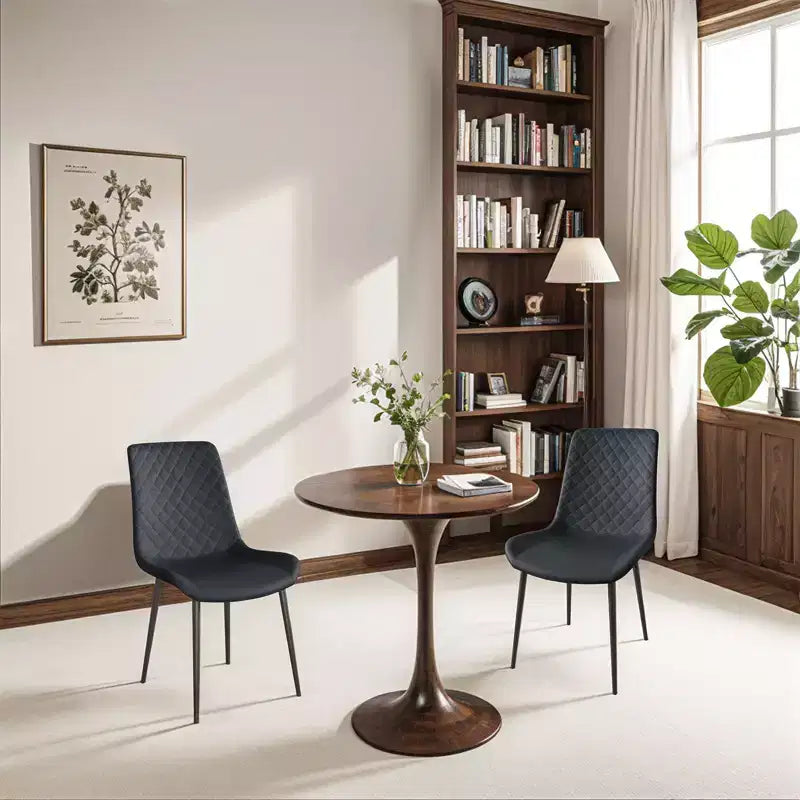 Waterproof PU Leather Dining Chairs Set of 2/4 with Metal Legs, Scratch-Resistant Feet, 300 lbs Capacity