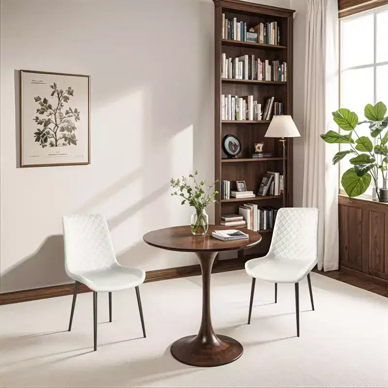 Waterproof PU Leather Dining Chairs Set of 2/4 with Metal Legs, Scratch-Resistant Feet, 300 lbs Capacity