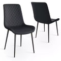 Waterproof PU Leather Dining Chairs Set of 2/4 with Metal Legs, Scratch-Resistant Feet, 300 lbs Capacity