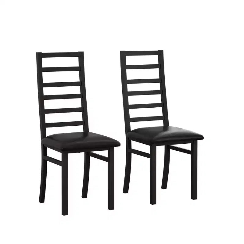 TUYOHW High Backrest Dining Chairs Set of 2/4 ,PU Leahter Kitchen Chairs with Steel Legs,Space-saving Dining Room Chairs for Apartment,Small Areas
