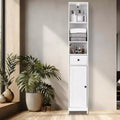 Tall Bathroom Storage Cabinet, Narrow Slim Freestanding Cabinet , Floor Storage Organizer for Small Spaces, Living Room, Kitchen, Entryway
