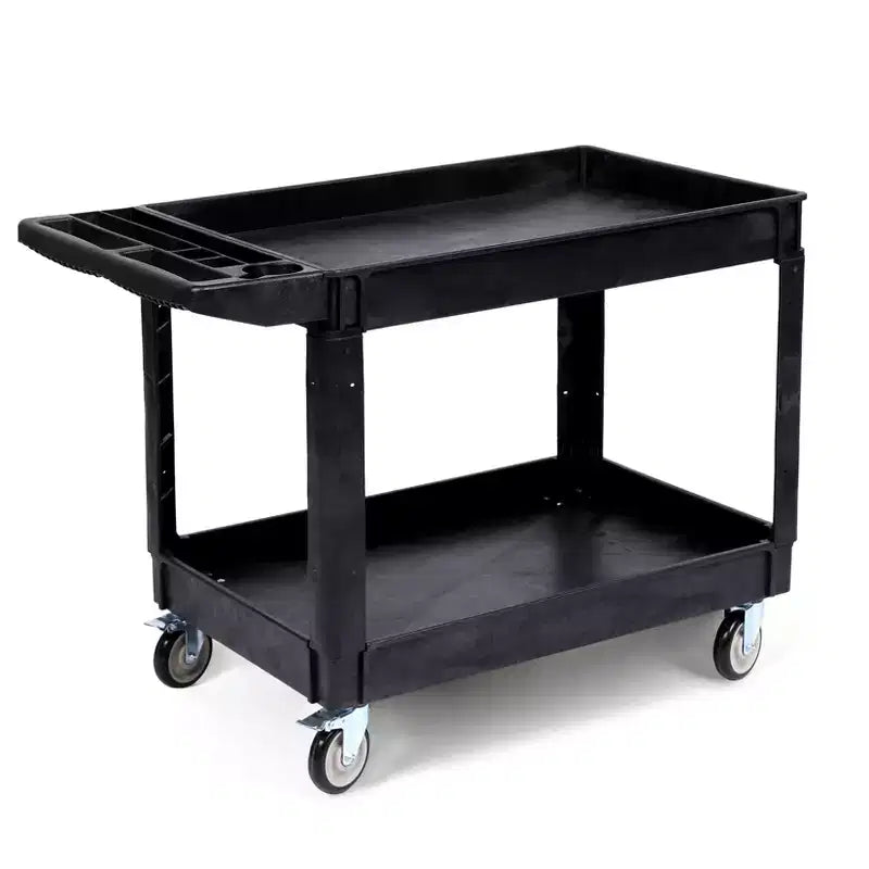 COZONY 45x25 2-Tier Utility Cart w/ Wheels, 550LBS Capacity, Rolling Cart w/ Lipped Shelves