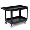 COZONY 45x25 2-Tier Utility Cart w/ Wheels, 550LBS Capacity, Rolling Cart w/ Lipped Shelves