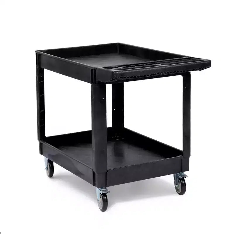45 x 25-Inch 2-Tier Rolling Utility Cart with Lipped Shelves, 550 lbs Capacity, Heavy-Duty Wheels
