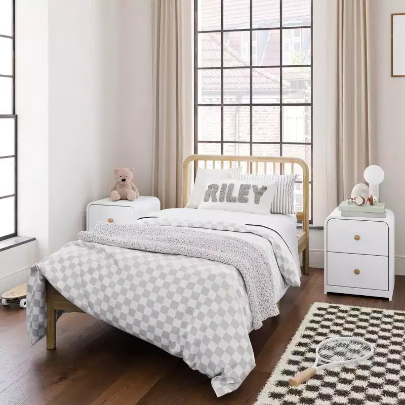 Porto Twin Bed Frame, Classic Kids Bed with Sturdy Wood Construction