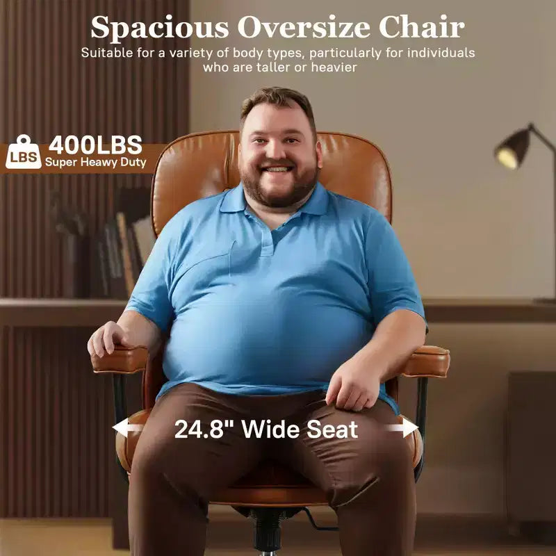High Back Executive Office Chair with Recline Function, Ergonomic Lumbar & Neck Support, Desk Chair