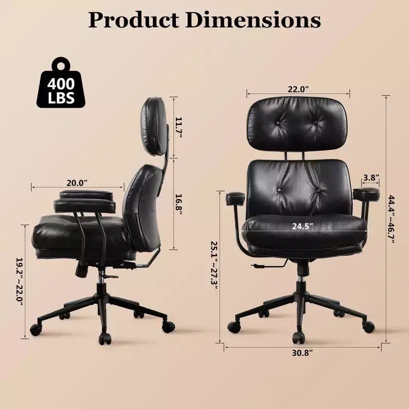 High Back Executive Office Chair with Recline Function, Ergonomic Lumbar & Neck Support, Desk Chair