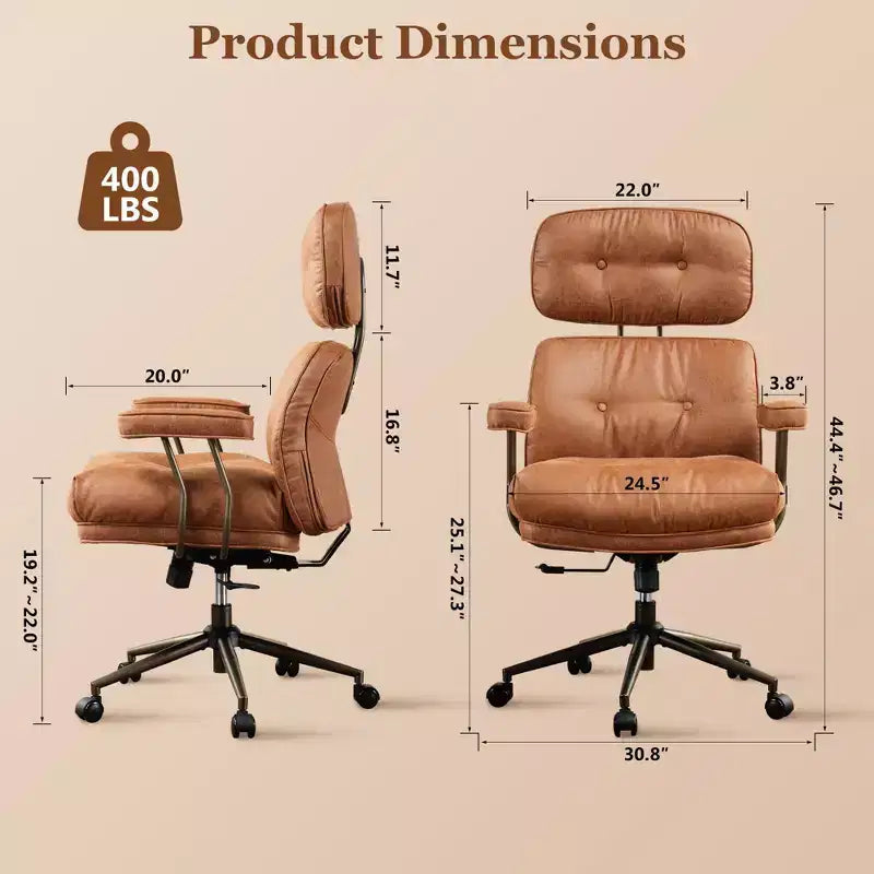 High Back Executive Office Chair with Recline Function, Ergonomic Lumbar & Neck Support, Desk Chair