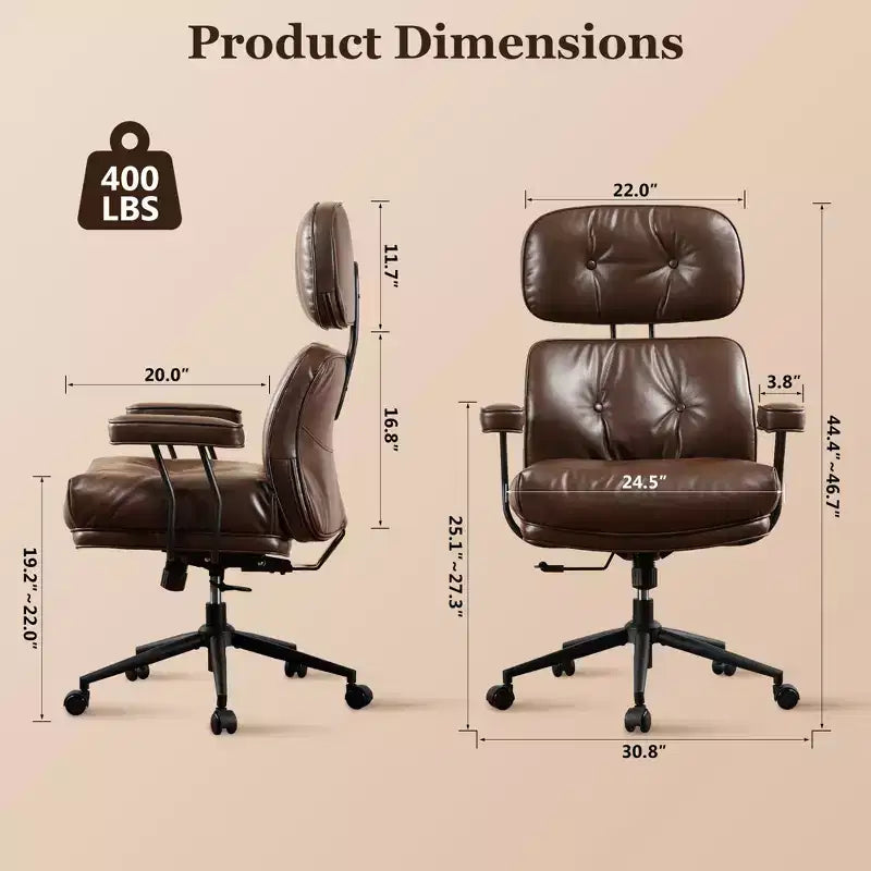 High Back Executive Office Chair with Recline Function, Ergonomic Lumbar & Neck Support, Desk Chair