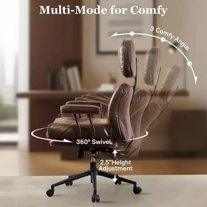 High Back Executive Office Chair with Recline Function, Ergonomic Lumbar & Neck Support, Desk Chair