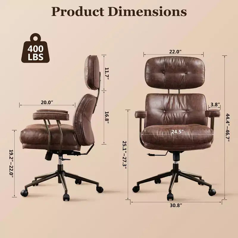 High Back Executive Office Chair with Recline Function, Ergonomic Lumbar & Neck Support, Desk Chair