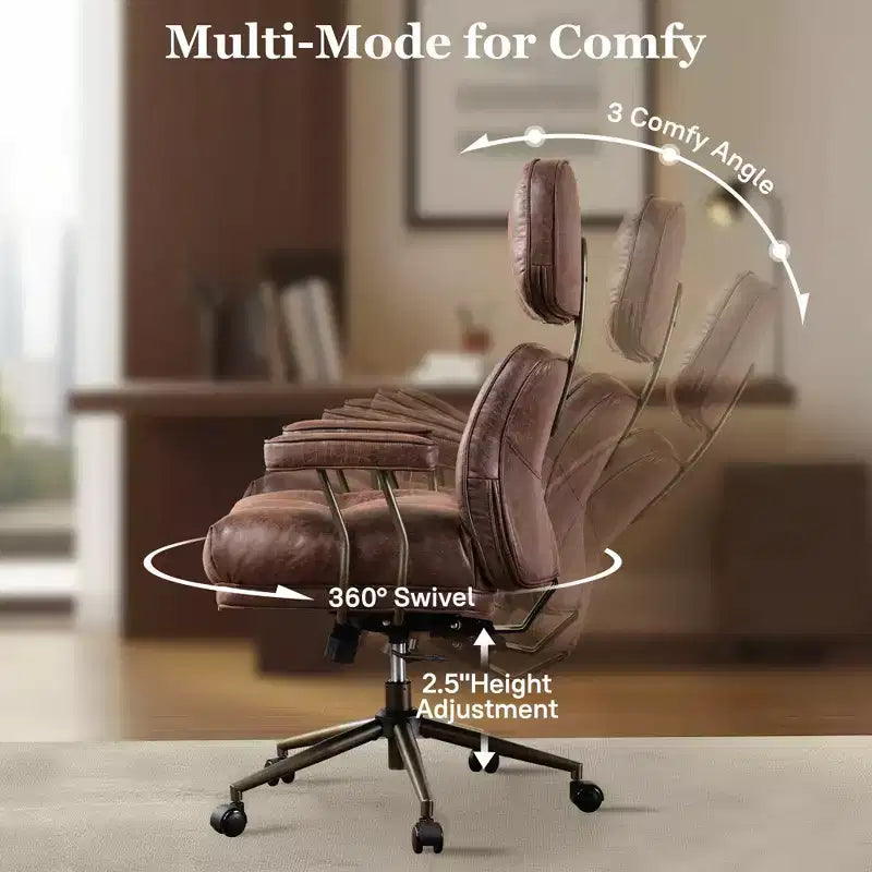 High Back Executive Office Chair with Recline Function, Ergonomic Lumbar & Neck Support, Desk Chair