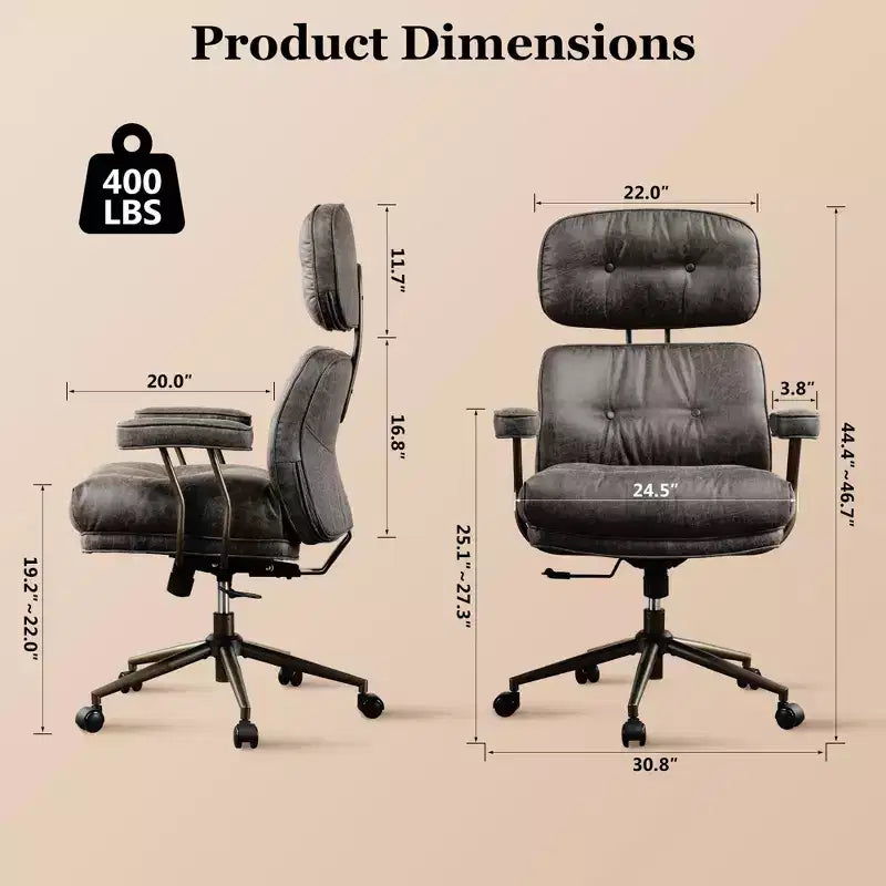 High Back Executive Office Chair with Recline Function, Ergonomic Lumbar & Neck Support, Desk Chair