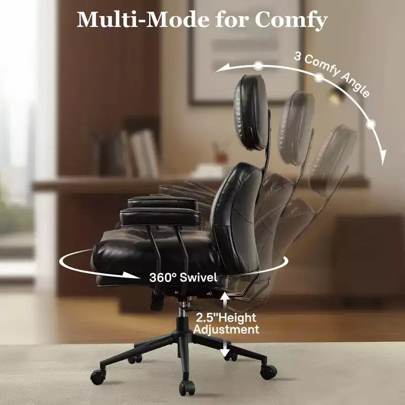 High Back Executive Office Chair with Recline Function, Ergonomic Lumbar & Neck Support, Desk Chair